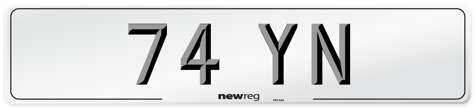 74 YN Number Plate from New Reg